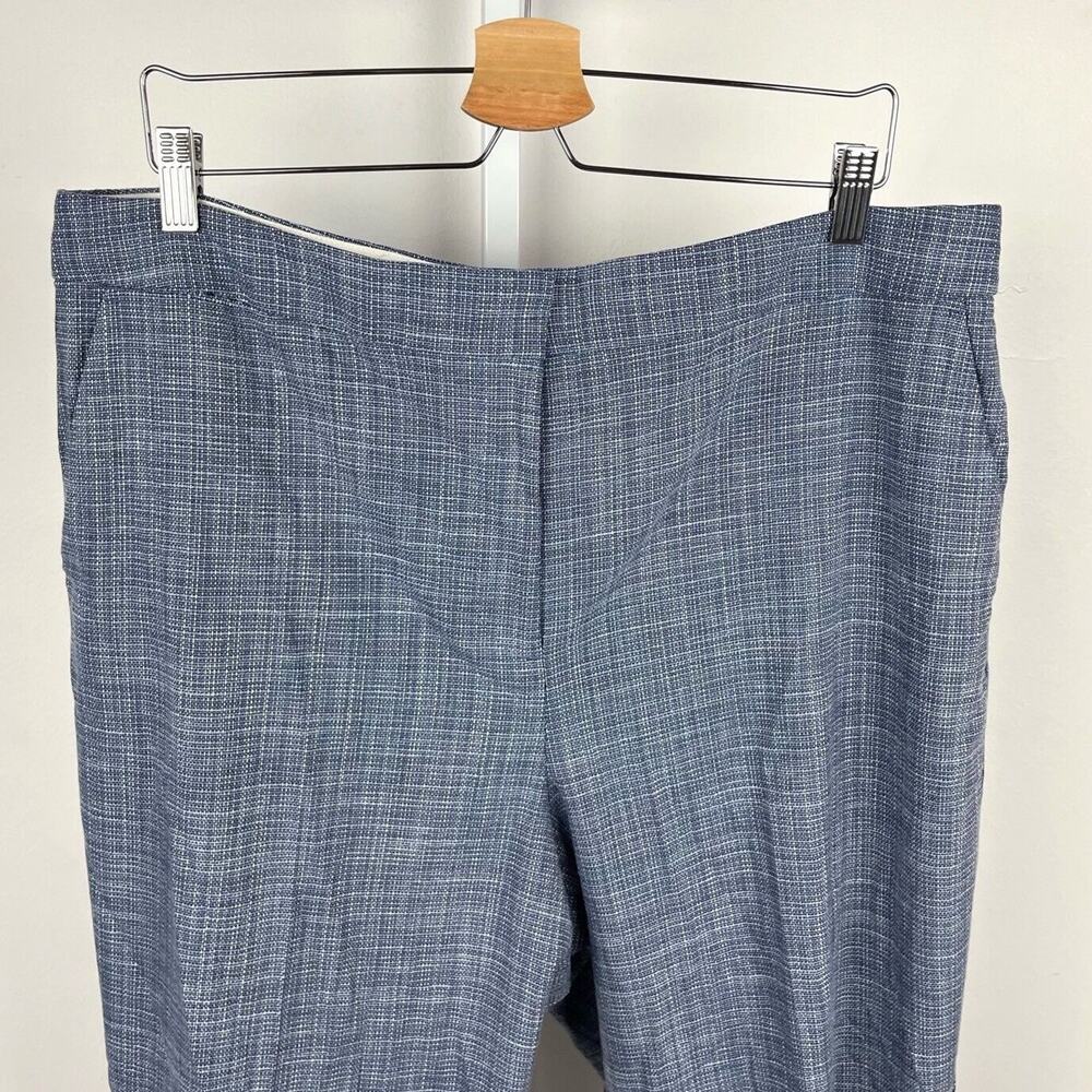 TALBOTS Size 16 Flat Front Trousers Pants Tweedy Woven Fabric Lined Blue - Picture 4 of 9